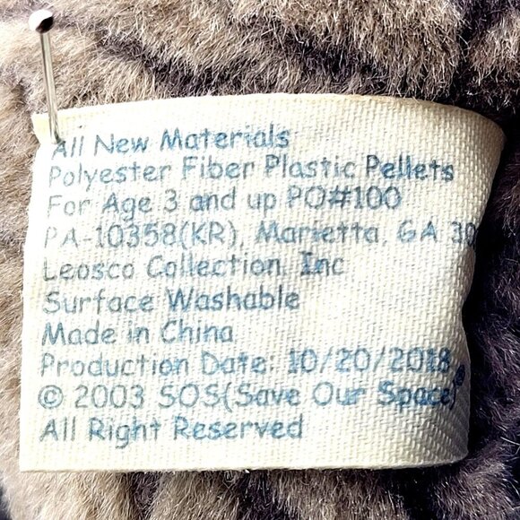 Save Our Space Rhinoceros 10" Gray Textured Realistic Plush Stuffed Toy 2018 - Picture 8 of 8